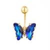 Piercing de Umbigo Borboleta Amazon Zircônia Multicolorida Argola de Umbigo Aço Inoxidável para Fabricantes de Joias para Piercing Transfronteiriços