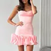 24 Faldas plisadas sexys de verano para mujeres europeas y americanas transfronterizas, vestido de tirantes, falda elegante y ajustada.
