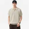 Suéter de Punto con Cuello de Solapa 2026 para Hombre Primavera/Verano Nuevo Manga Corta Delgado Polo Camisa Casual de Negocios Sencillo Suéter Superior