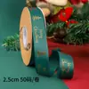 Fita de Natal Atacado 2,5cm Fita de Natal Carta Feliz Natal Fio Metalizado Fita