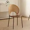 Cadeira de Jantar Nórdica de Madeira Maciça para Uso Doméstico, Cadeira de Mesa de Jantar Shell da Moda, Cadeira Minimalista Moderna de Luxo Leve com Encosto, Cadeira Sol Retrô