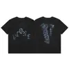 Camiseta Original da Marca Tide com Estampa de Cobra Articulada Meichao High Street Metal Industrial Letra Hot Diamond Manga Curta
