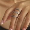 Oumika Anillo Fino Circular Color Chapado Oro 18k Zircón Anillo de Apilamiento con Anillo de Dedo Anillo de Acero de Titanio Joyería para Mujer