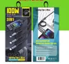 Cable de Datos Trenzado Transparente de 100W Tarjeta Mediana Uno a Tres Cable de Carga Súper Rápida Tres en Uno Adecuado para Huawei Android