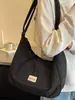 Bolso de Lona Retro Japonés Color Sólido Gran Capacidad Bolso Cruzado Alta Apariencia Bolso Mensajero Artístico Estudiante Viaje Diario Bolso de un Solo Hombro