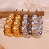 Pendientes de moda transfronteriza europea y americana, simples, de nicho, personalizados, de acero inoxidable chapado en oro de 18 quilates, con cuentas de nube huecas para mujer