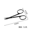 Tesoura preta para pelos do nariz de fábrica aparador de sobrancelhas portátil tesoura de cabeça redonda tesourinha tesoura de maquiagem tesoura para barba ferramentas de beleza
