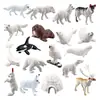 Conjunto de 18 Peças de Figuras de Animais do Ártico  Miniaturas de Animais Polares em PVC Incluindo Urso Polar Raposa do Ártico Foca Morsas Baleia e Mais  Brinquedos em Miniatura para Crianças