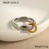 Anel Empilhado Popular Europeu e Americano Transfronteiriço com Múltiplos Círculos Estilo Ins Metálico Moda Aço Inoxidável Banhado a Ouro 18K Anel Personalizado