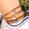 Accesorios para Pies de Playa Nuevos de Verano Europeos y Americanos Estilo Ins Tobillera de Mariposa de Acrílico Colorida Cadena Gruesa de Metal Artículo Caliente Estilo Ins