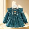 Vestido Princesa Smock para Bebê Menina Roupa Exterior Babador para Bebê Comer Impermeável Anti-Sujeira Vestir ao Contrário Bolso para Arroz Avental Outono e Inverno