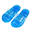 Chinelos Casuais de Verão para Uso Doméstico com Solado Transparente Vazado, Solado Macio Massageador, Chinelos Drenantes para Banheiro e Chuveiro