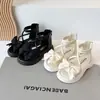Sandalias de Exterior para Niñas Estilo Coreano, Estilo Verano, Sandalias de Moda con Suela Suave para Niños Mayores, Estilo Princesa, con Lazo y Dedos Abiertos