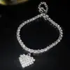 Tobillera Dingka de Gama Alta Super Brillante con Corazón Lleno de Diamantes para Mujer Verano Exquisita Versátil Joyería para el Pie de Playa Aliexpress