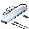 Expansor Tipo-C 8 en 1 Multifunción Hub USB para Computadora Teléfono Móvil Adecuado para Computadoras Portátiles