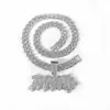 Temu Amazon Aleación Letra Inglesa Dann Diamante Colgante Cadena Cubana Collar Cadena Larga para Hombre