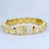 Pulsera Estilo Mismo que Ci Cheng Amor Inverso Pulsera de Caramelo Rocoso Lujo Ligero Hip-Hop Ins Pulsera de Cubo de Azúcar para Hombre Alta Gama Full Diamante