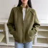 Casaco Suéter Estilo Preguiçoso Transfronteiriço Feminino 2026 Outono/Inverno Novo Estilo Coreano Cor Sólida Gola Alta Zíper Cardigan de Tricô Roupa Feminina