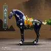 Caballo Tang Sancai Caballo Clásico Caballo de Cerámica Adornos de Caballo Seis Artesanías de Caballo Decoración de Sala de Estar Hogar Adornos Vintage