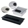 Caixa de Cabos com Tampa Flip-Top e Escova, Tampa para Furo de Cabo, Caixa de Cabos de Mesa em Liga de Zinco, Caixa de Cabos Simples para Mesa