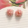 Pendientes de Hortensia con Cuentas de Dopamina, Pendientes de Cristal Blanco Brillante, Pendientes de Moda Personalizados y Versátiles al por Mayor