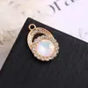 Nuevo Estilo Ins Anillo Colgante Individual Diamante Micro Gema Aleación Colgante DIY Pendientes Semiacabados Pulsera Joyería Accesorios