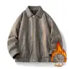 Chaqueta de Cuero para Hombre Nueva con Forro de Felpa, Abrigo Casual Engrosado, Estilo Coreano de Moda Ajuste Delgado [Directo del Fabricante]