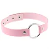 Gargantilla de Cuero PU Punk Rock Estilo Europeo y Americano Círculo Gargantilla Accesorios Moda Chica Caliente Nightclub Accesorios para Mujer