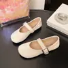 Sapatos Birkenstock amarelos para mulheres, novo modelo primavera/verão 2025, sapatilhas Mary Jane vermelhas, sapatos baixos estilo noite para combinar com saias, mocassins
