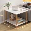 Mesa Lateral para Sala de Estar, Móvel Simples de Camada Dupla, Pequena Mesa de Centro, Adequada para Apartamentos Pequenos, Lateral de Sofá, Mesa Pequena de Cabeceira, Adequada para Apartamentos Pequenos