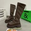 Mas botas longas até o joelho para mulheres 2024 inverno novo stretch botas finas pequenas botas de cavaleiro de fundo grosso alto