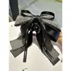 Grampo de Cabelo com Laço de Tecido Pied-de-Poule Pelúcia Strass Fresco Parte de Trás da Cabeça Elegante Clipe Superior Clipe de Rabo de Cavalo Novo Atacado