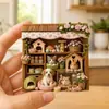 Imán de Nevera de Resina 3D Escena Miniatura Casa de Gato Panadería Cafetería Decoración Creativa para el Hogar Pegatina Magnética