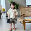 Vestido de verano para niños, camiseta de manga corta para niños, nuevo estilo 2024, de algodón puro para niños de talla pequeña y mediana, estilo veraniego, top de verano para niños de moda.