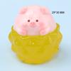 Ovo de fruta porco luminoso tridimensional DIY joias acessórios de resina chaveiro desenhos animados ornamentos de micro paisagem de mesa