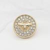 Abeja Incrustada de Diamantes Botón Metálico de Cuatro Botones Broche de Presión Hebilla sin Clavos Chaqueta Chaqueta de Plumas Abrigo Hebilla Oscura Decorativa Lote