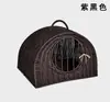 Gaiola de gato portátil de imitação de Rattan em estoque para atacado, ninho de gato de mão, bolsa de gato, casa de gato fechada, abrigo de gato, espaço grande, respirável
