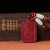 Colgante de Cinabrio Crudo Cinco Dioses de la Riqueza con Alto Contenido de Oro Púrpura Arena Roja Imperial, Colgante de Collar para Año de Nacimiento al por Mayor