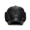 Chapéu de inverno para homens de meia-idade e idosos, com proteção para as orelhas, estilo boné de beisebol e design de aba grossa, forrado com fleece quente, adequado para pais e avôs