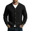 Sudadera Casual Suelta de Punto Vintage con Botones Jacquard de Color Sólido para Hombre Otoño/Invierno Transfronteriza Europea y Americana 2026