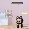 Lámpara de Mesa de Dibujos Animados Labubu para Dormitorio, Escritorio, Mesita de Noche, Carga USB, Habitación Infantil, Luz Nocturna para Dormir, Regalo para Eventos