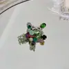 Grampo de Cabelo Verde Delicado com Strass, Presilha Lateral Exquisita Totalmente com Strass, Presilha Invisível, Presilha de Bico de Pato, Presilha de Alta Qualidade para Franja, Grampo para Fios Soltos