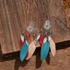 Pendientes de Borla para Turismo Yunnan Dali Lijiang Pendientes Largos Bohemia Distintivos Joyería con Colgante de Hoja para el Cabello