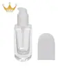 Frasco oval de alta qualidade mais vendido de 30ml para base com tampa em formato de arco, frasco com dispensador pump para sérum, creme BB e creme de proteção