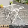 Mesa de Comedor Redonda Plegable Blanca de Vidrio Templado para Exteriores, Mesa de Comedor para el Hogar con una Mesa y Dos Sillas, Mesa de Té Pequeña para Balcón