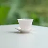 Taza de Té Glaseada de Color Puro Mi Yan con Juego de Posavasos Taza de Té Kung Fu Taza Individual Cerámica Hecha a Mano Taza de Degustación Fina Taza Maestra