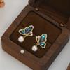 Pendientes Colgantes de Mariposa Retro de Ensueño con Aguja de Plata S925 para Mujer 2024 Nuevos Moda Versátil Personalidad de Alta Gama