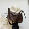 Bolsa transversal versátil estilo ins para mulheres, nova bolsa de ombro retrô da moda, bolsa de ombro e axila texturizada de nicho