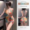 Saia de Hip com Estampa Halo e Ranhura de Orvalho Profunda em U Faimu 6308 Lingerie Verão Sexy com Costas Nuas 20/Pacote