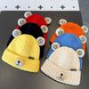 Gorro de bebé otoño e invierno cálido gorro de lana bebé lindo oso niños y niñas suéter casual gorro de punto invierno